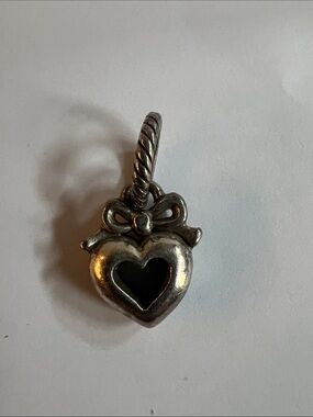 Brighton Silver Heart Locket Charm with Bow